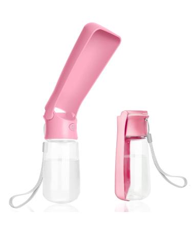 Nepfaivy Drinking Bottle Water Bottle Dogs for On the Go - 550ml Leak-proof Dog Drinking Bottle with Foldable Drinking Feeder Dog Water Bottle for Small to Large Dogs for Hiking and Traveling Pink 550ml - Buy Online on GoSupps.com