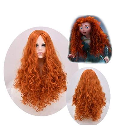 Movie Brave Princess Merida Wig Cosplay Costumes Mei Lida Long Curly Synthetic Hair Halloween Party Role Play Wigs For Women