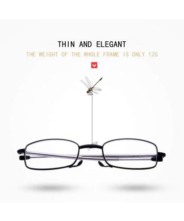 Read Optics Compact Folding Reading Glasses - Black with Silver & Gunmetal Telescopic Arms | Unisex +1.0 Readers for Ultimate Portability - Buy Online on GoSupps.com