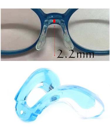 Replacement Metal Nose Pad Holder for Glasses - Blue Silicone U-Shaped Art 2 Pieces - Perfect for Children - Buy Online on GoSupps.com