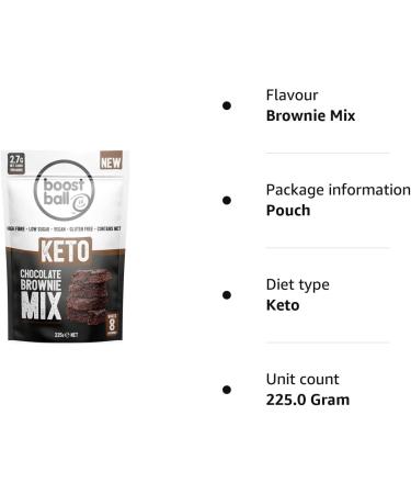Boostballs Keto Brownie Mix - Low Carb Vegan Chocolate Brownie 225g - Buy Online on GoSupps.com