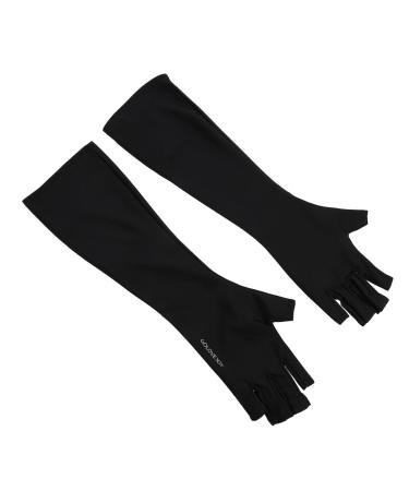 Healeved 2 Pairs Nail Gloves Manicure Gel Nail Glove Fingerless Manicure Gloves Nails Shield Glove Nail Oveglove Sun Gloves Polyester Sleeve Cosmetic Mj03