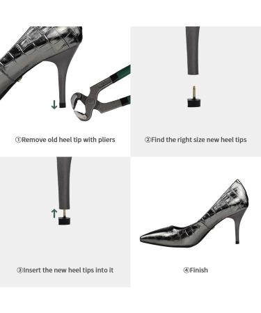 Women's High Heel Replacement Heel Tips - Size 8/9/10/11/12/13mm U Shape - Buy Online on GoSupps.com