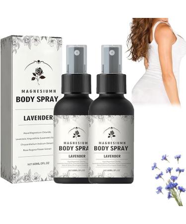 2024 New 1/2/3Pcs Magnesium Spray Lavender - Magnesium Spray for Sleep and Anxiety | Magnesium Body Spray | Magnesium Oil Body Spray | Pure Magnesium Chloride Body Spray - 60ML/2FL.OZ (2pcs Magnesium Spray)