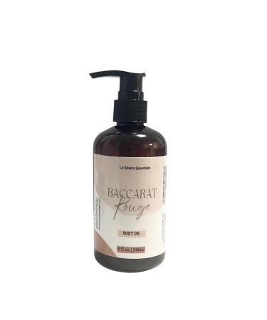 LE SHEA Baccarat Rouge Body Oil Inspired Type Oil Scented Body Oil Apricot Castor Sensitive Skin Moisturizer Vegan After Bath/Shower Care Condition Dry Hands & Feet Massage Cuticle & Nail 8 oz