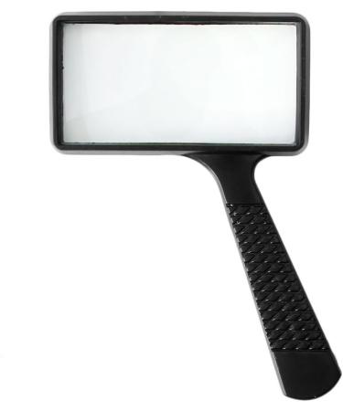 Rectangular Hand-held Magnifier 3X Magnification Scratch-Resistant Glass Lens Large Horizontal Viewing Loupe - Buy Online on GoSupps.com