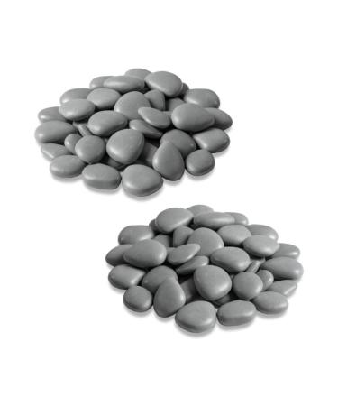 RE-Pubbles - Recycled Plastic Decorative Stones for Pots Gardens Aquariums Terrariums and Scale Models - 2 Small Packs grey 2S Grey