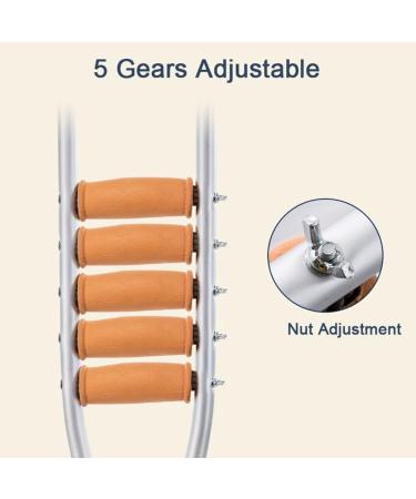 Underarm Crutches Adults Medical Aluminum Crutches Comfortable Underarm Pads and Handles Adjustable Ergonomic Crutches for The Elderly Disabled (Color : Silver Size : 1 Pair) anniversary Lucky - Buy Online on GoSupps.com