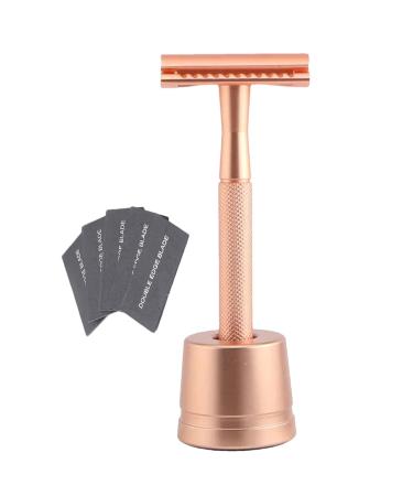 Metal Safety | Double-Edged for Men | Stainless Steel Mens Shaving - Smooth Shave Minimal Irritation | Portable Easy to Use | Suitable for Men Women All Skin Types | Silver rose gold