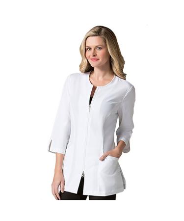 Maevn Smart Lab Coats - Ladies 3/4 Sleeve Lab Jacket XX-Large White