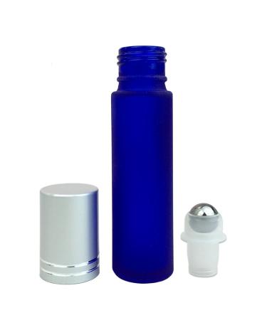 Beauticom Glass 10ml Roller Bottles with Metal Cap - Essential Oil Aromatherapy & Perfume | Frosted Blue (12 Pack - Buy Online on GoSupps.com