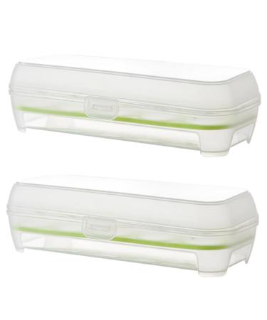 2pcs 10 Eggs Portable Refrigerator Clear Storage Bin with Lid Egg Holder Storage Box re-usable Green 24.5*10.5*7cm