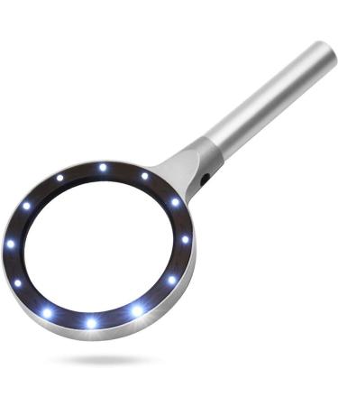 HD Magnifier 20 Times Old Man Reading Lights Handheld Optical Magnifier 10 Times LED Lights Reading All Metal Body 240 * 110 * 14MM Made in China - Buy Online on GoSupps.com