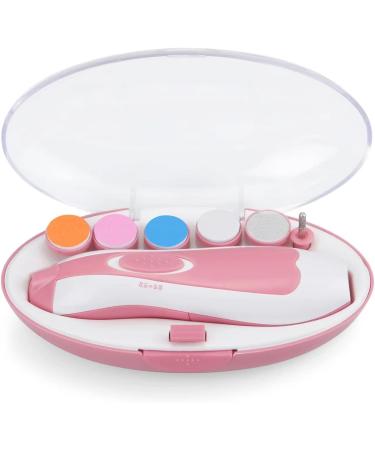PandaEar Electric Baby Nail Trimmer Kit with 6 Replacement Pads - Pink - Buy Online on GoSupps.com