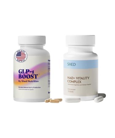 GLP-1 Boost & NAD+ Vitality Complex Wellness Duo Appetite Control Metabolism & Cellular Energy Support Eriomin Berberine Capsaicin NR Alpha-GPC & Methylated B Vitamins 150 Total Capsules