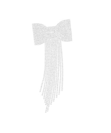 FOMIYES Bridal Tassel Hair Clip Wedding Rhinestone Bow Barrette Rhinestone Hair Bow Crystal Bowknot Clip Bridal Hair Bow Girl Hair Bows Bow for Hair Bridesmaid Luxurious Button Rhinestones