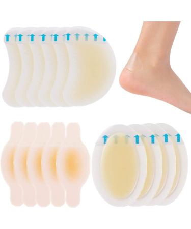 15 Pieces Blister Plasters Invisible Hydrocolloid Gel Blister Bandages Blister Cushion Pad for Heel Foot Toe and Guard Skin 15 Count (Pack of 1)