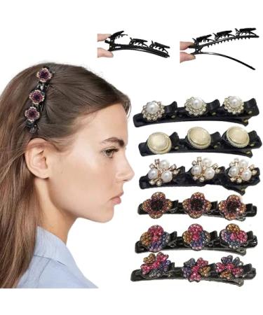 Sparkling Crystal Stone Braided Hair Clips - 15 PCS Hair Accessories for Women | Duckbill Hair barrettes & Ponytail Bands - Buy Online on GoSupps.com