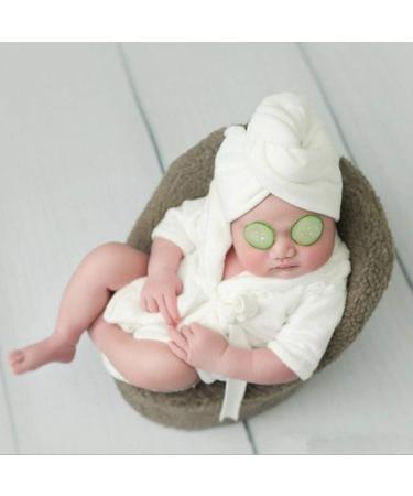 Soimiss Baby Bathrobe & Cotton Swimming Suits | Thick & Cozy for Newborns (0-1 Months) - Pink & White Options - Buy Online on GoSupps.com
