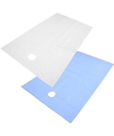Ververt Touch Treatment Tablecloth - Breathable Oil-Resistant Beauty Salon Bed Linen | Waterproof Massage Cover with Face Hole | Perfect for Wellness Studios - White-Blue - Buy Online on GoSupps.com