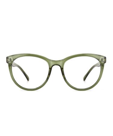 TIJN Oversized Blue Light Glasses for Women Men Large Frame Anti Eyestrain Clear Computer Gaming Blue Blocker Glasses Green