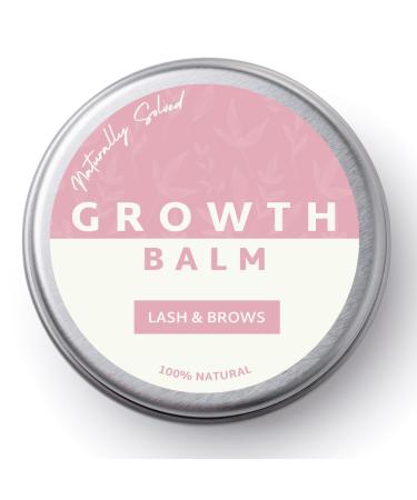 Naturally Solved Lash & Brow Growth Balm - All Natural Hair Growth Formula with Castor Oil Shea Mango Butter Beeswax Almond Hemp Olive Jojoba & Coconut Oils - Easy Application