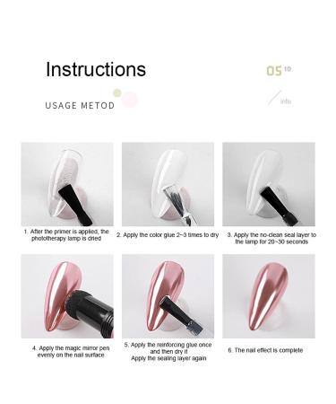 5PCS Air Cushion Holographic Nails Powder Pen Set - Mirror Effect Manicure Magic Pen - Laser Gold & Silver Sponge Nail Pen - 5 Colors - Buy Online on GoSupps.com