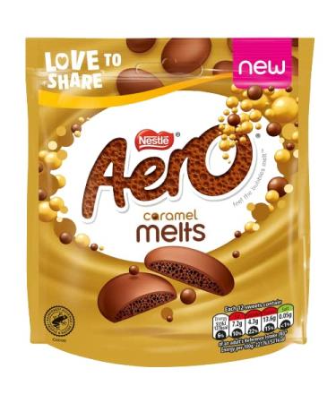 BargainsMania Aero Caramel Melts - Delicious Bubbly Buttons - Milk Chocolate - Indulgent Flavour - 92g x pack of 6