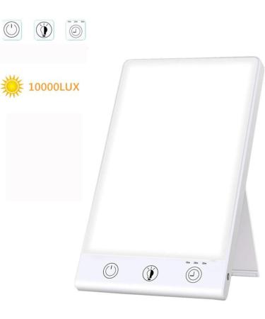 Light Therapy Lamp UV-Free 10000 Lux Timer Function Adjustable Brightness Cool White & Warm Light 90 Rotatable Stand - Buy Online on GoSupps.com