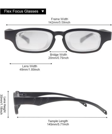 Flex Focal Adjustable Reading Glasses - Zoom Eyeglasses for Men & Women | Auto Focus 0D to 350D Presbyopic Readers | Variable Focus Eyewear for Near & Far Sight - Buy Online on GoSupps.com