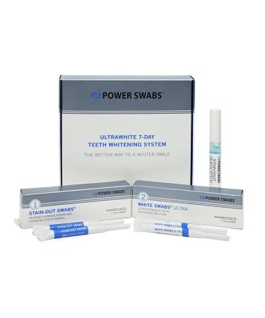 Power Swabs - 7 Day Teeth Whitening Kit - Professional Teeth Whitening Kit for at Home Use - Easy 5 Minute Teeth Whitening - Dentist Formulated Teeth Whitening Swabs to Remove Stains