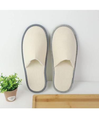 Buy Tianmao Hotel Slippers - 8 Pairs Disposable Terry Lip Slippers for Spa & Travel | Universal Size Gray - Buy Online on GoSupps.com