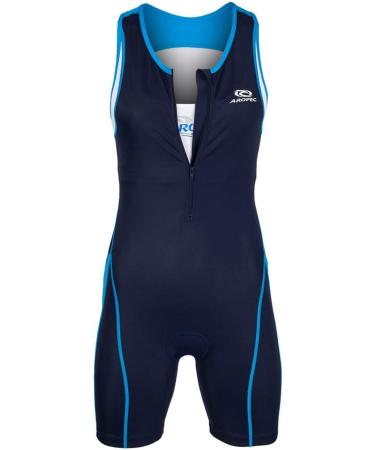 Aropec Women's Triathlon Panther Lycra Suit - XS Navy/Turquoise/White One Piece for Ultimate Performance - Buy Online on GoSupps.com