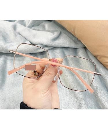 Zhuyiqz Fashionable Oversized Reading Glasses +150 - Anti-Blue Light Glare-Free Square Design in Pink | Perfect Computer Readers - Buy Online on GoSupps.com