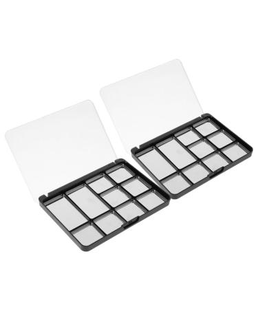 SOIMISS Palette M tallique pour Fard Paupi res Vide Magn tique 2 Pi ces 10 Compartiments avec Couvercle Transparent pour Maquillage Professionnel et Usage Quotidien