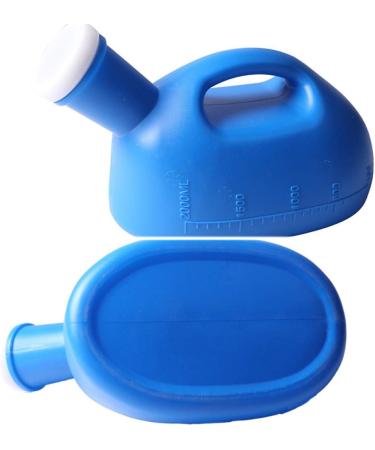 2000 ML Men's Urinal with Lid Large Capacity Emergency Plastic Pee Holder with 1.1M Hose Reusable Easy to Clean White - Buy Online on GoSupps.com