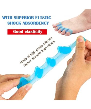 Silicone Toe Separator for Hallux Valgus Correction - 6X Blue Toe Separator for Bunions, Hammer Toes - Foot Toe Spreader Gel for Toe Protection - Buy Online on GoSupps.com