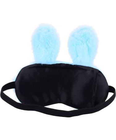 ULIFEMALL Cute 10 Rabbit Blue Sleeping Mask - Soft Fluffy Plush Bunny Blindfold for Kids, Girls, Boys, Women - Perfect for Night, Nap, Travel, Meditation - Buy Online on GoSupps.com