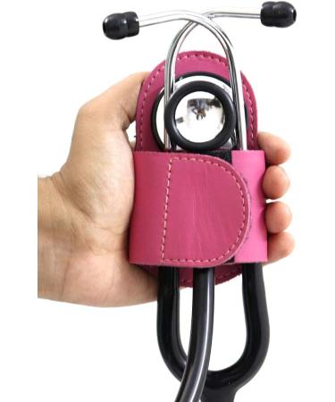 Pink Leather Hip Clip Stethoscope Holder - Durable Holster for Medical Professionals - Buy Online on GoSupps.com