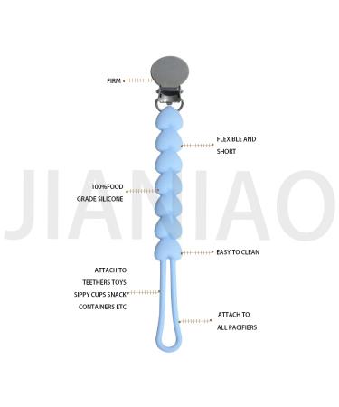 JIANIAO Silicone Pacifier Clip - One-Piece Beaded Design, 100% Silicone Strap Keeps Pacifiers, Teethers, and Toys Secure - Buy Online on GoSupps.com