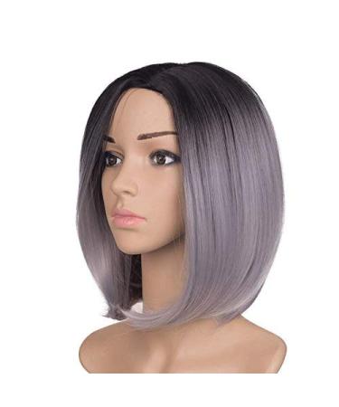 BGHJUE 14 Inch Black Bob Wig - Short Straight Synthetic Hair for Women - Buy Online on GoSupps.com