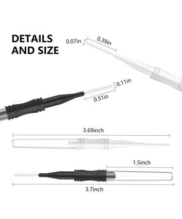 20 Pcs Micro Eyebrow Brush Set with Cap - Multifunctional Spoolie Lash Mascara Brush for Eyebrow Lamination, Extensions, and Brow Cleaning - White Black - Buy Online on GoSupps.com