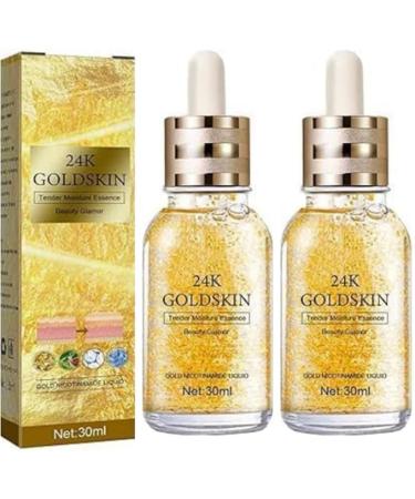 1/2/3/4Pcs 24K Gold Collagen Ampoule Lifting Serum 24k Pure Gold Foil Essence Serum Collagen Face Serum Anti-aging Essence Anti-Wrinkle Skin Repair Moisture Firming Lifting Serum 30ml (2Count (Pack of 2))