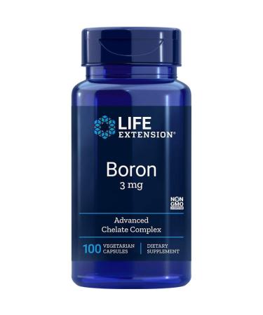 Life Extension Magnesium Caps 500mg Boron 3mg - Heart Bone Nervous System Support - 100 Magnesium Capsules 100 Boron Capsules Unflavored + Boron 3 Mg 100 Count (Pack of 1)