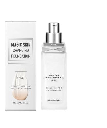 Skin-Changing Foundation Makeup Skin-Adapting Foundation - Moisturizing Cream SPF 30 Natural Coverage Even Light Finish for Women