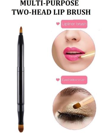 Exquisite Professional Lip Brush Applicators-Retractable Lipstick Brushes- Lipstick Gloss Makeup Brush Tool For Women and Girls (Two-Head-Black) - Buy Online on GoSupps.com