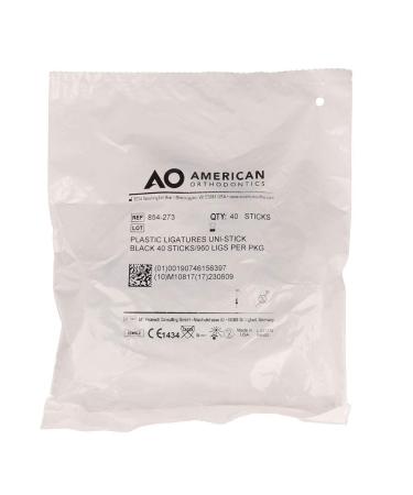 American Orthodontics Uni-Stick Black Ligatures | 40 Sticks 960 Ligatures | Hypo-Allergenic Non-Latex Medical Grade | Made in the USA | Optimal Performance - Buy Online on GoSupps.com