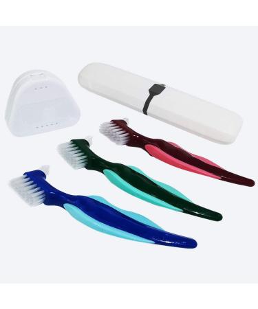 Denture Cleaning Brush 5 Pcs False Teeth Brushes Denture Cleaner Toothbrush Hard Denture Brush Double-Sided Toothbrush for False Teeth Cleaning - Buy Online on GoSupps.com