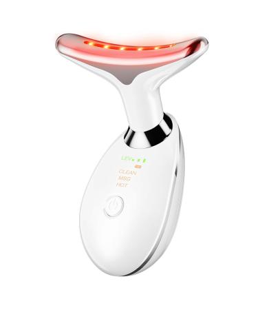 Neck Face Massager Face Sculpting Tool 3 Colour Modes and Vibration for Facial Massager for Double Chin White