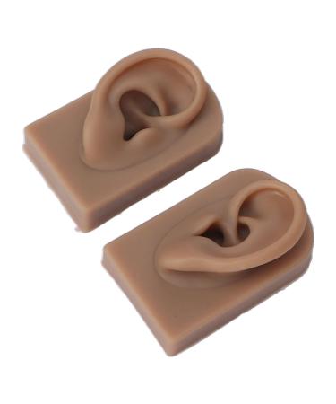 Handmade Flexible Earring Display Props - 3 Pairs of Reusable Human Ear Models for Piercing Training (Dark Skin Tone) - Buy Online on GoSupps.com